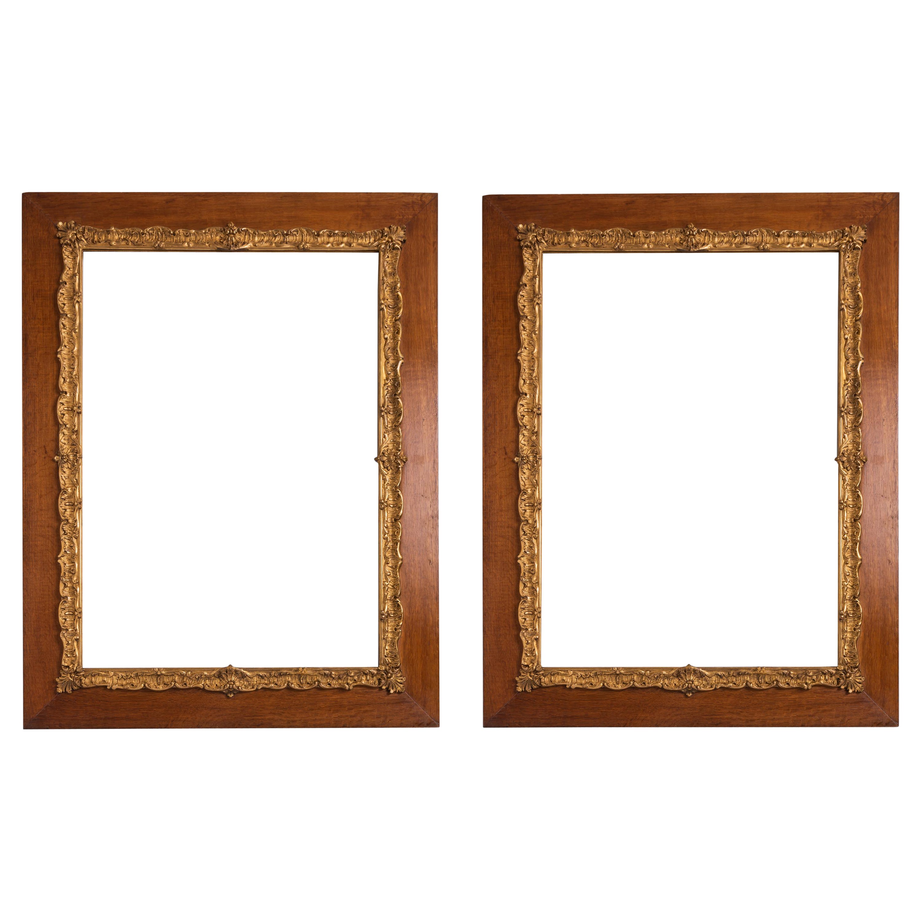 Pair of Large Gilt Wood Frames