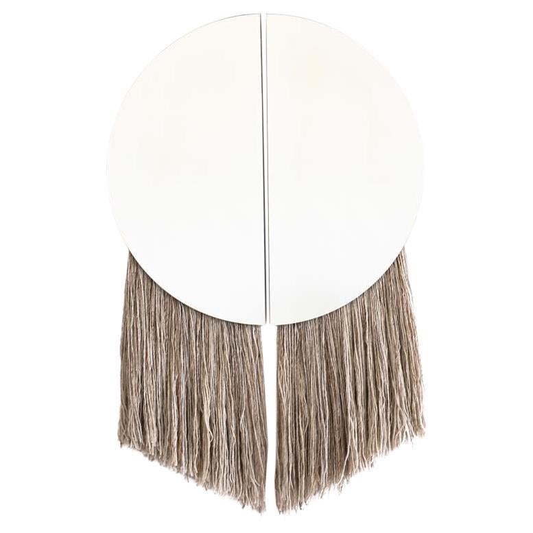 Apollo Mirror Colored Glass and Natural Fiber For Sale