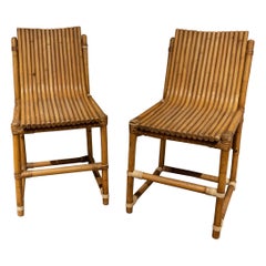 1950s, Spanish Pair of Bamboo Chairs