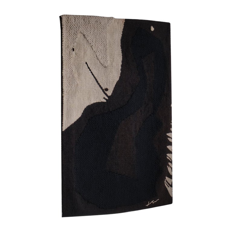 Abstract Hand Knotted Wall Tapestry, France, 1960s For Sale at 1stDibs