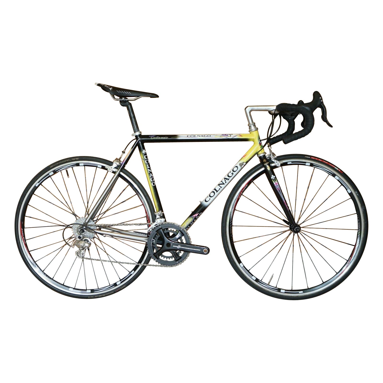 53.5CM RARE COLNAGO TITANIO TITANIUM ROAD BIKE ART DECOR PAiNT SCHEME CAMPAGNOLO For Sale