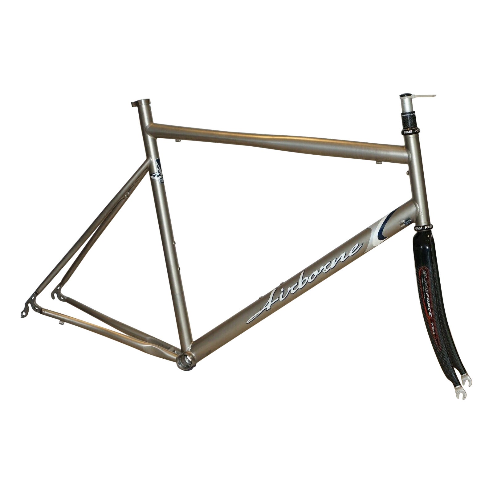 Airborne Titanium 3AL-2.5V Road Tt Bike Frameset Carbon Bladed Forks Chris King For Sale