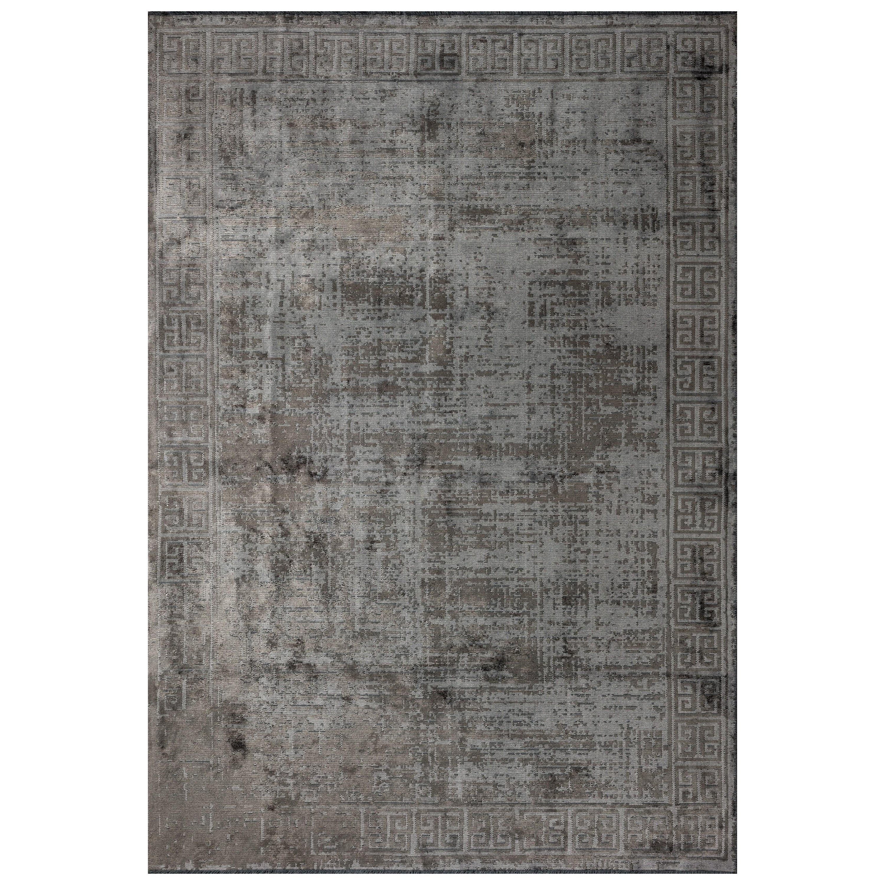 Im Angebot: Moderner luxuriöser Camouflage-Teppich,  (Grau)