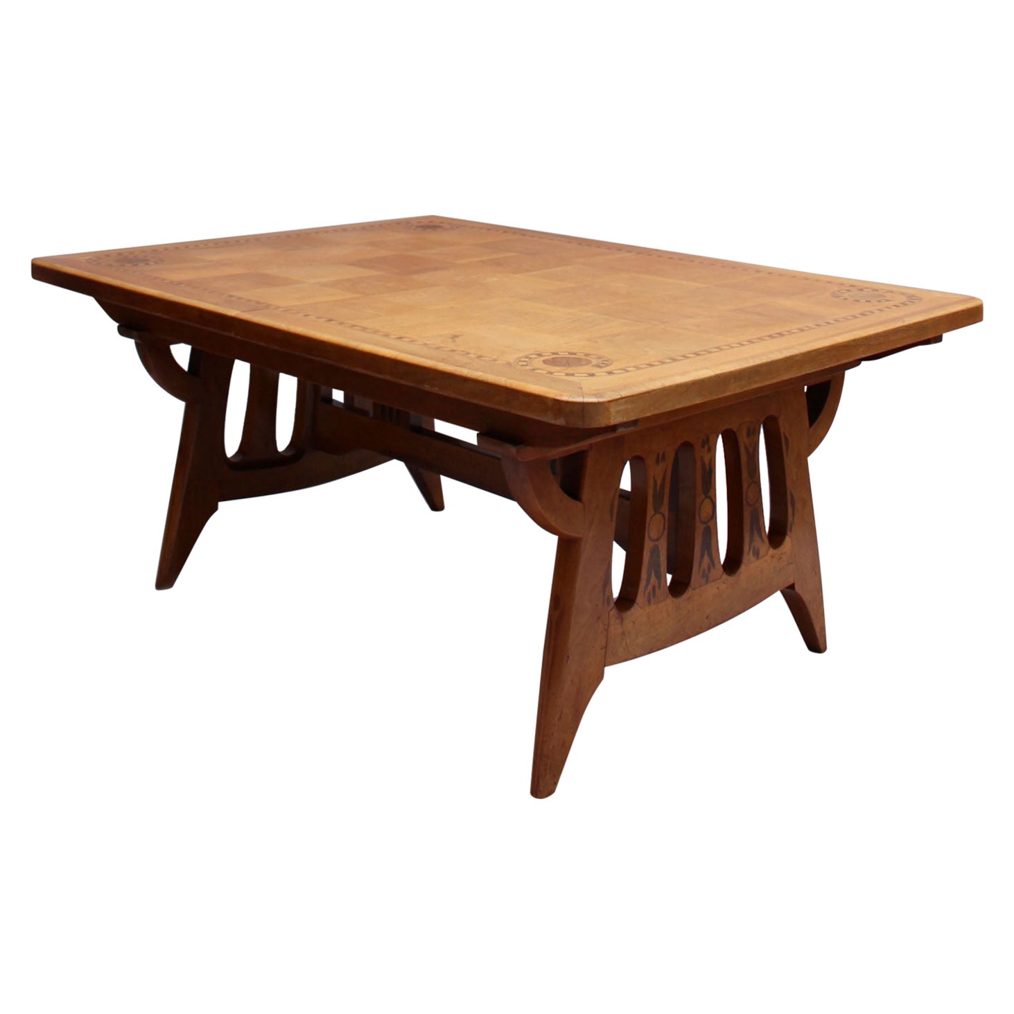 Table de salle à manger rectangulaire française des années 1920 par Paul Huillard