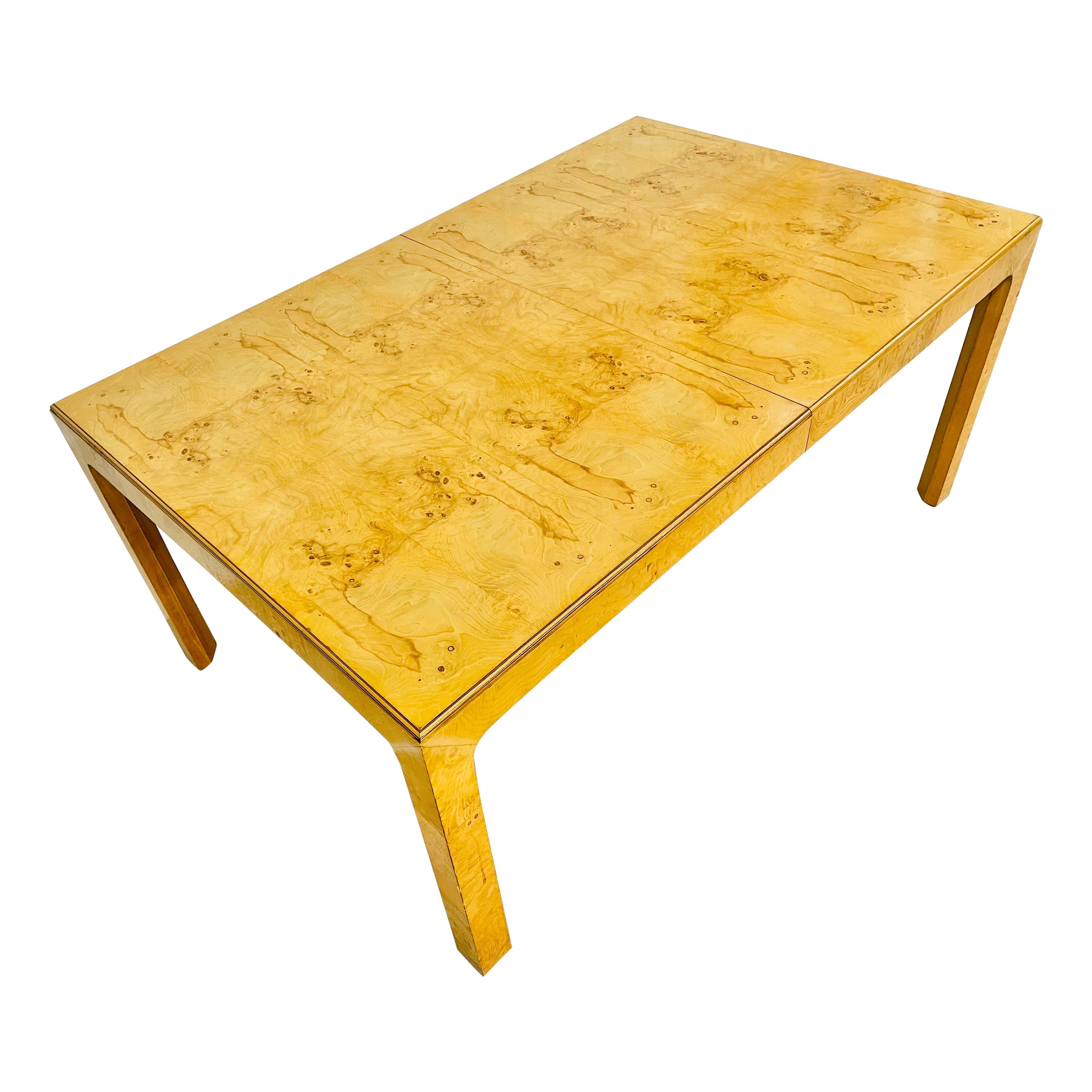 Vintage Henredon Burled Wood Dining Table For Sale