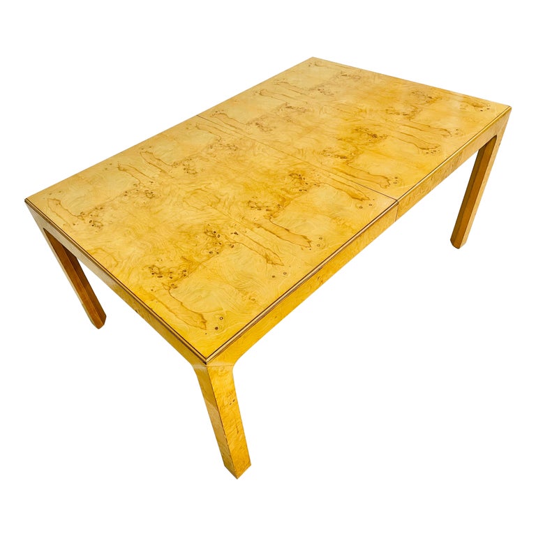 Vintage Henredon Burled Wood Dining Table For Sale at 1stDibs