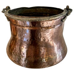 Large Antique George III Quality Copper Shaped Pot