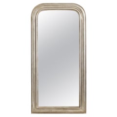 Silver Louis Philippe Mirror in Hammered Metal