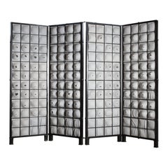 Large Porcelain Biscuit Screen with Four Adjustable Leaves, Anne Barrès, 2010