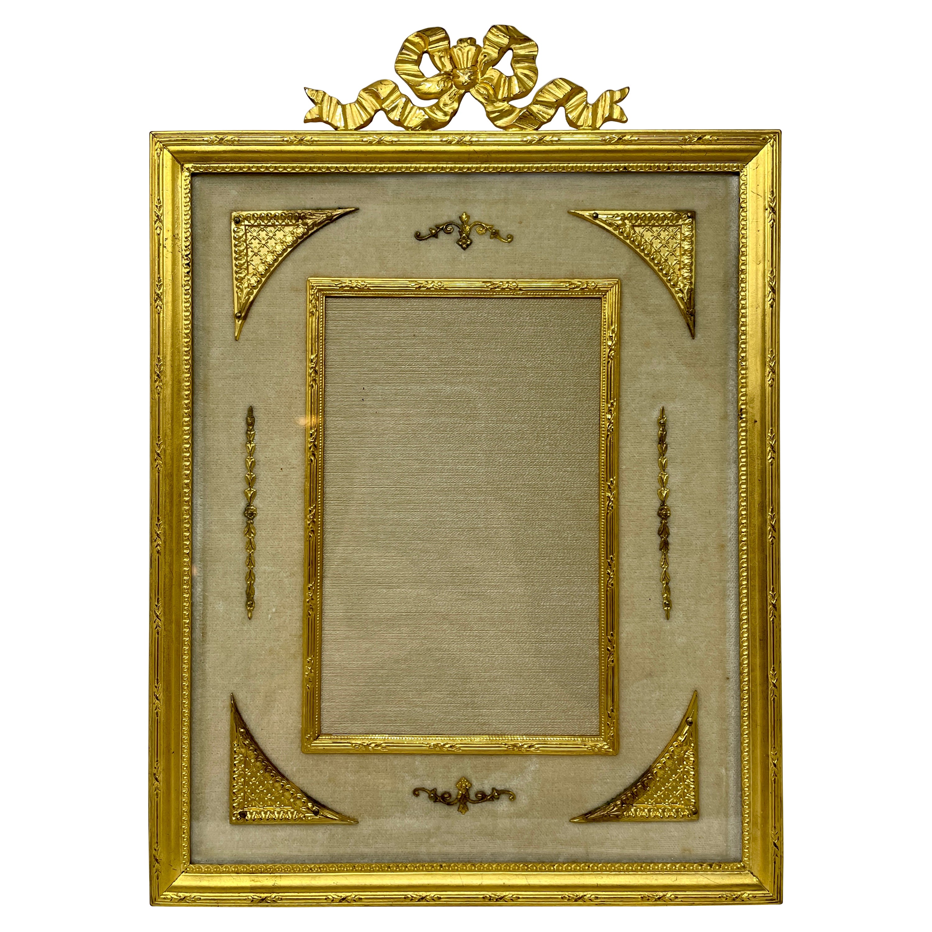 Antique French Louis XV Bronze D' Ore Desktop Picture Frame, Circa 1880-1890 For Sale