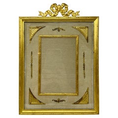 Antique French Louis XV Bronze D' Ore Desktop Picture Frame, Circa 1880-1890