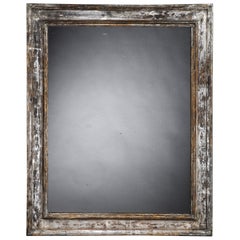 Antique Large Italian Silver Leaf Rectangular Framed Mirror