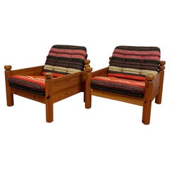Swedish 1960s Lounge Chairs in Pine Designed by Yngve Ekström for Swedese