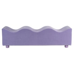 Customizable Upholstered Wave Bench in Lavender Velour by Objects for Objects