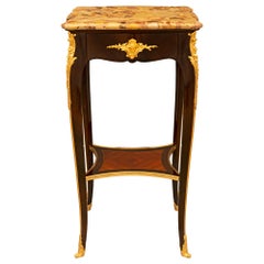 French 19th Century Louis XV St. Kingwood, Ormolu and Brèche D'alep Side Table