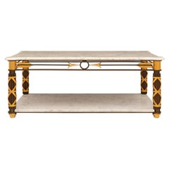 French 19th Century Neoclassical St. Bronze, Ormolu And Marble Console Table