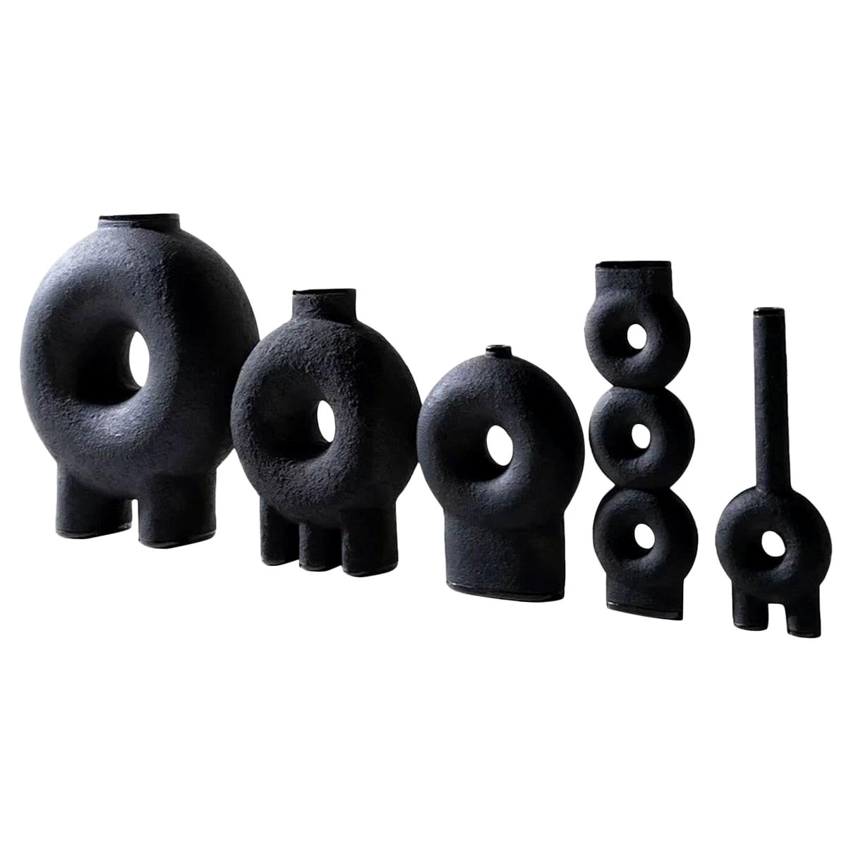 Ensemble of Sculpted Ceramic Vases by Faina