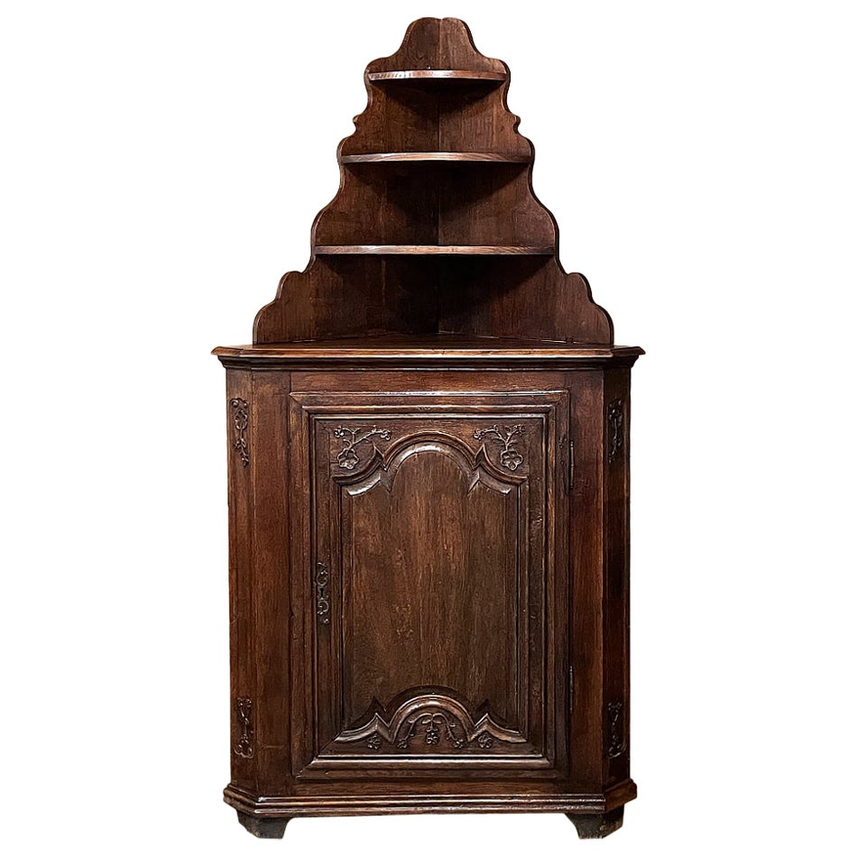 18th Century, Country French Rustic Corner Cabinet For Sale