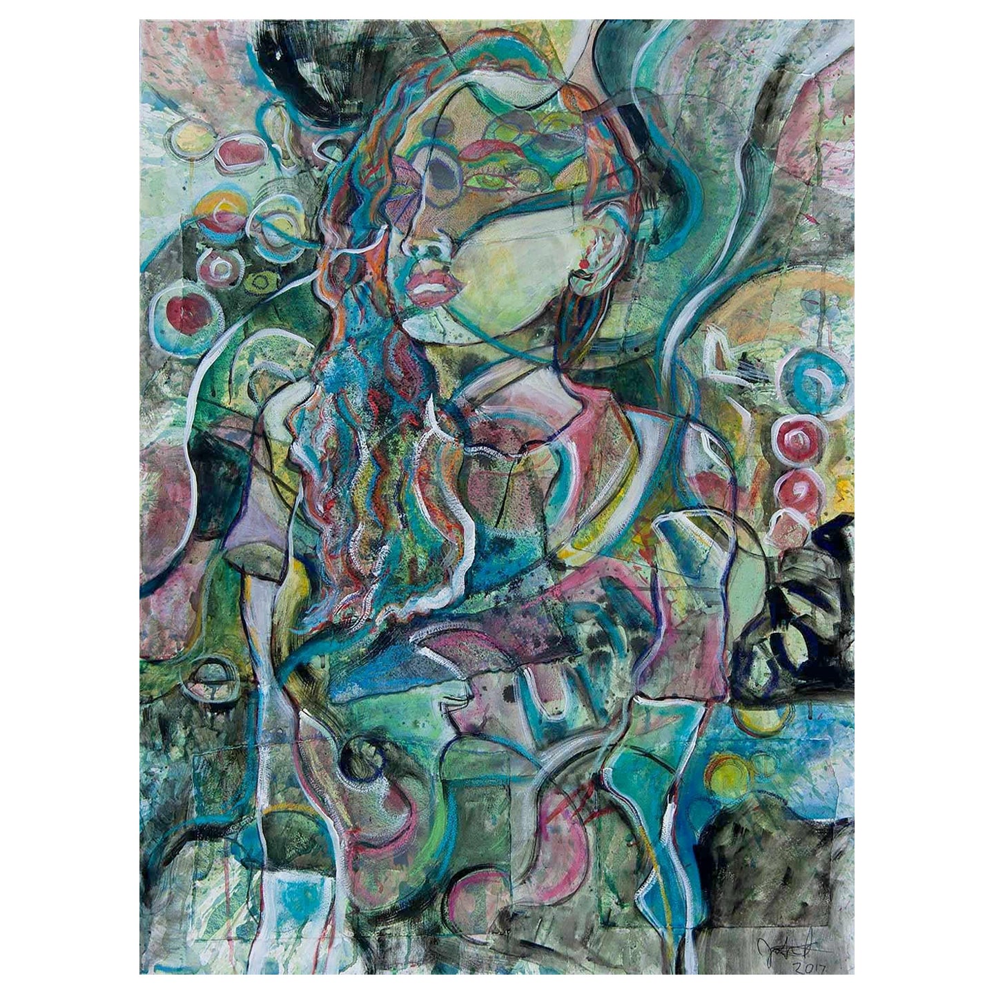 Abstract Figurative Painting "13th Floor" by Jason Stallings For Sale