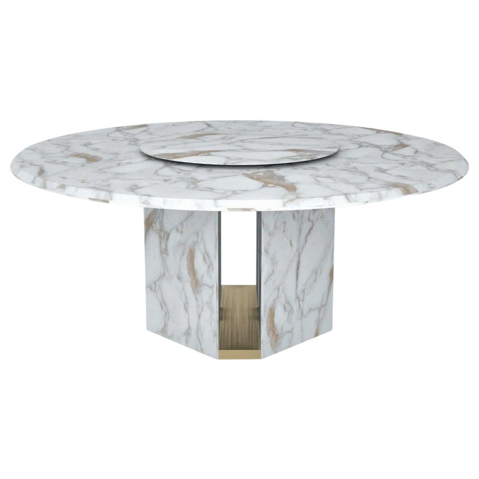 Round Marble "Delos" Dining Table, Giorgio Bonaguro For Sale