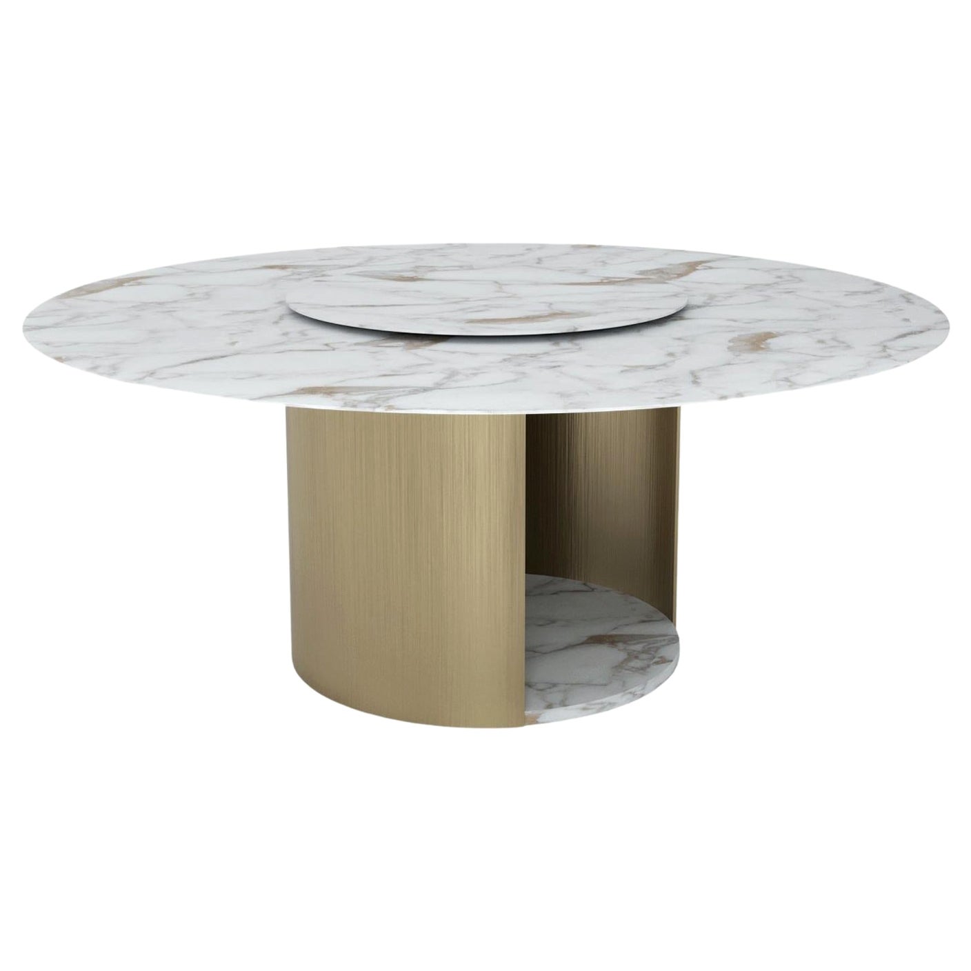 Table de salle à manger ronde en marbre « Milos », Giorgio Bonaguro en vente