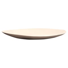 Linen Color Matte Glaze Large Fine Ceramic Platter, Italy, Contemporary