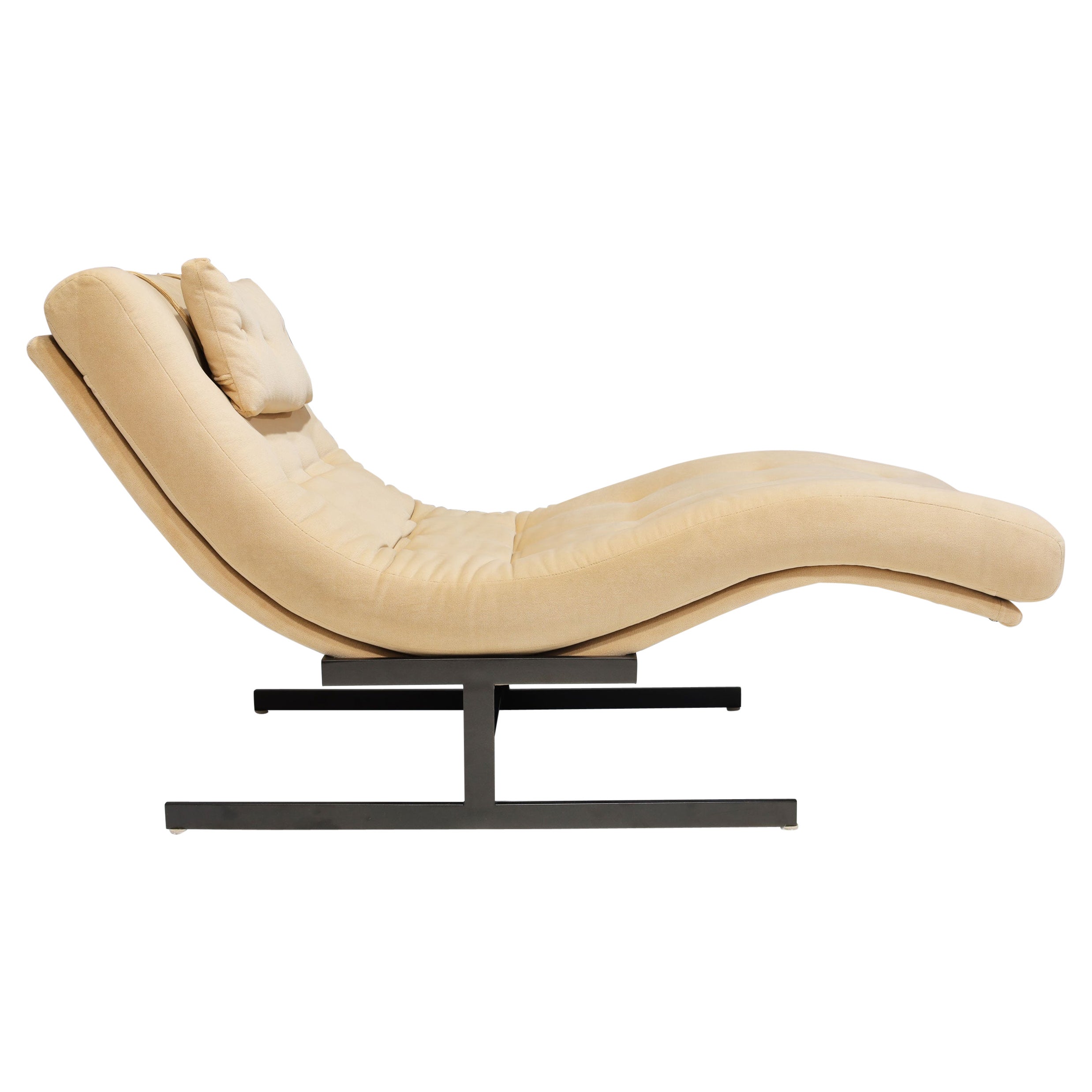 Milo Baughman Style Wave Chaise by Carsons For Sale