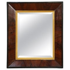 Rectangular Beveled Wall Mirror of Mahogany from England (H 30 x W 25 1/2)