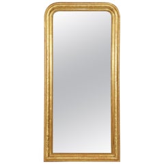Gran espejo tocador o consola Louis Philippe dorado (Alt. 68 x Anch. 32 1/4)