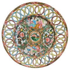 Early Rose Medallion Reticulated Plate