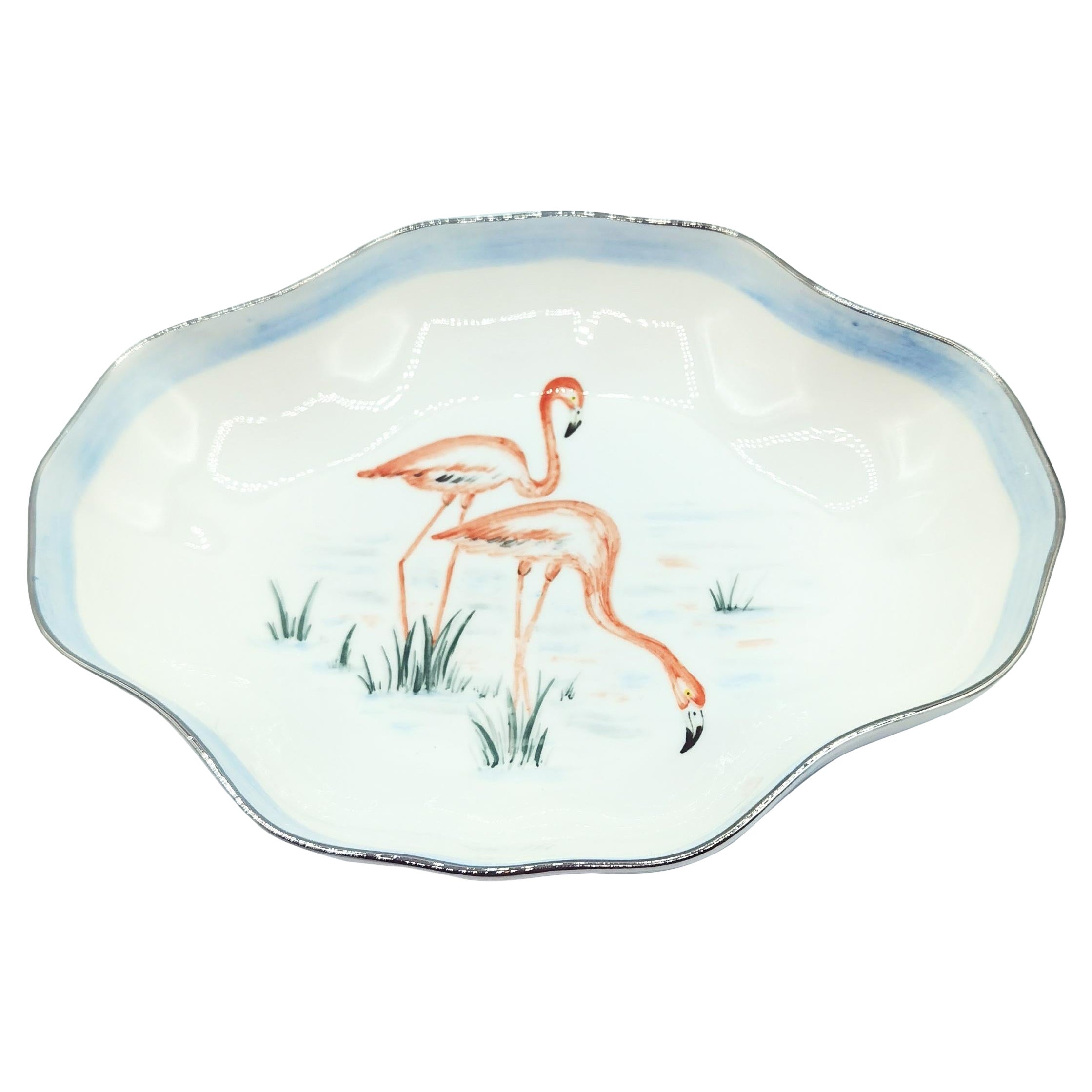 Country Style Handpainted Porcelain Dish Sofina Boutique Kitzbuehel For Sale