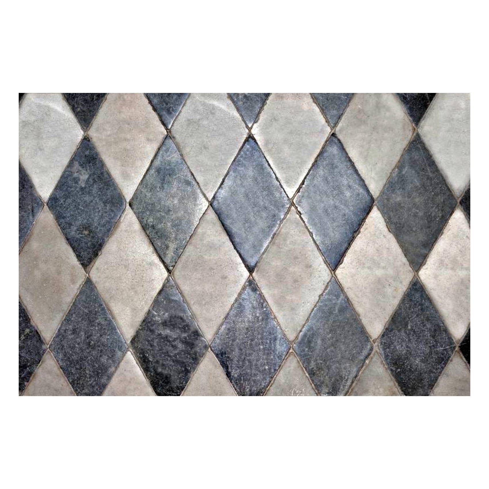 Carrara Marble Floor with Symmetrical Rhombus Early 20th Century For Sale