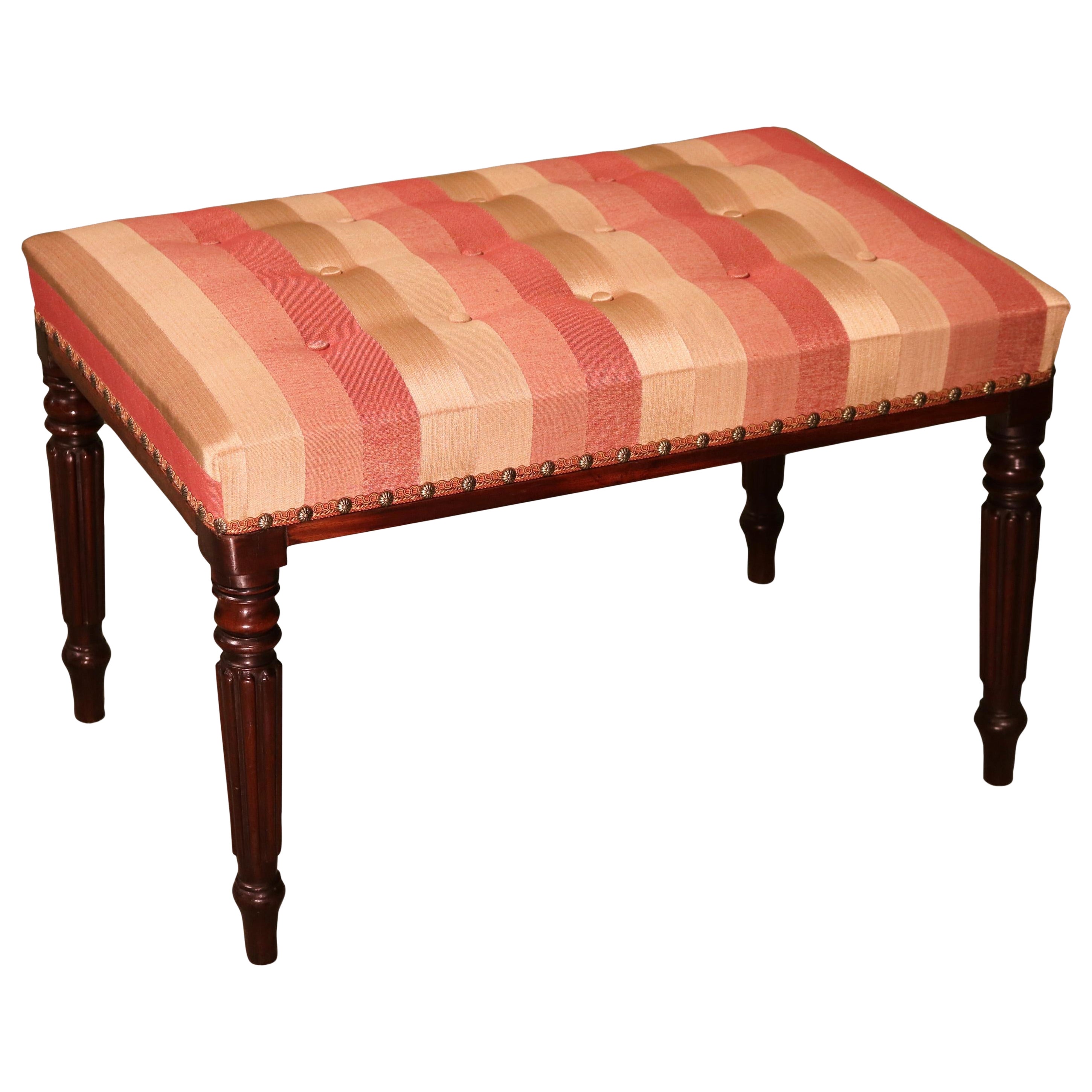 Regency Period Mahogany Rectangular Stool For Sale