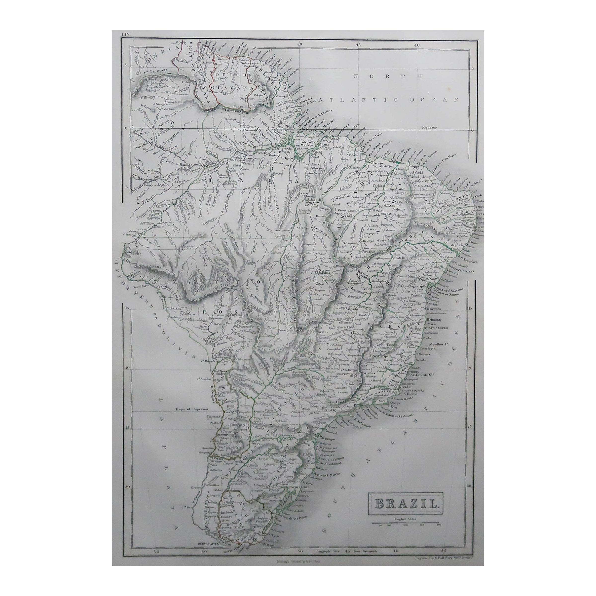 Antique Map of the Bahia Todos Santos 'Brazil' by Tirion, circa 1750