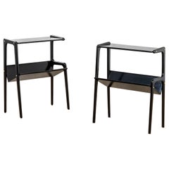 Used 20th Century Ico Parisi Pair of Magazine Racks in Black Lacquered Wood, 1950s