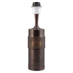 Vintage Stig Blomberg Table Lamp Cast Bronze Sweden 1960 Signed