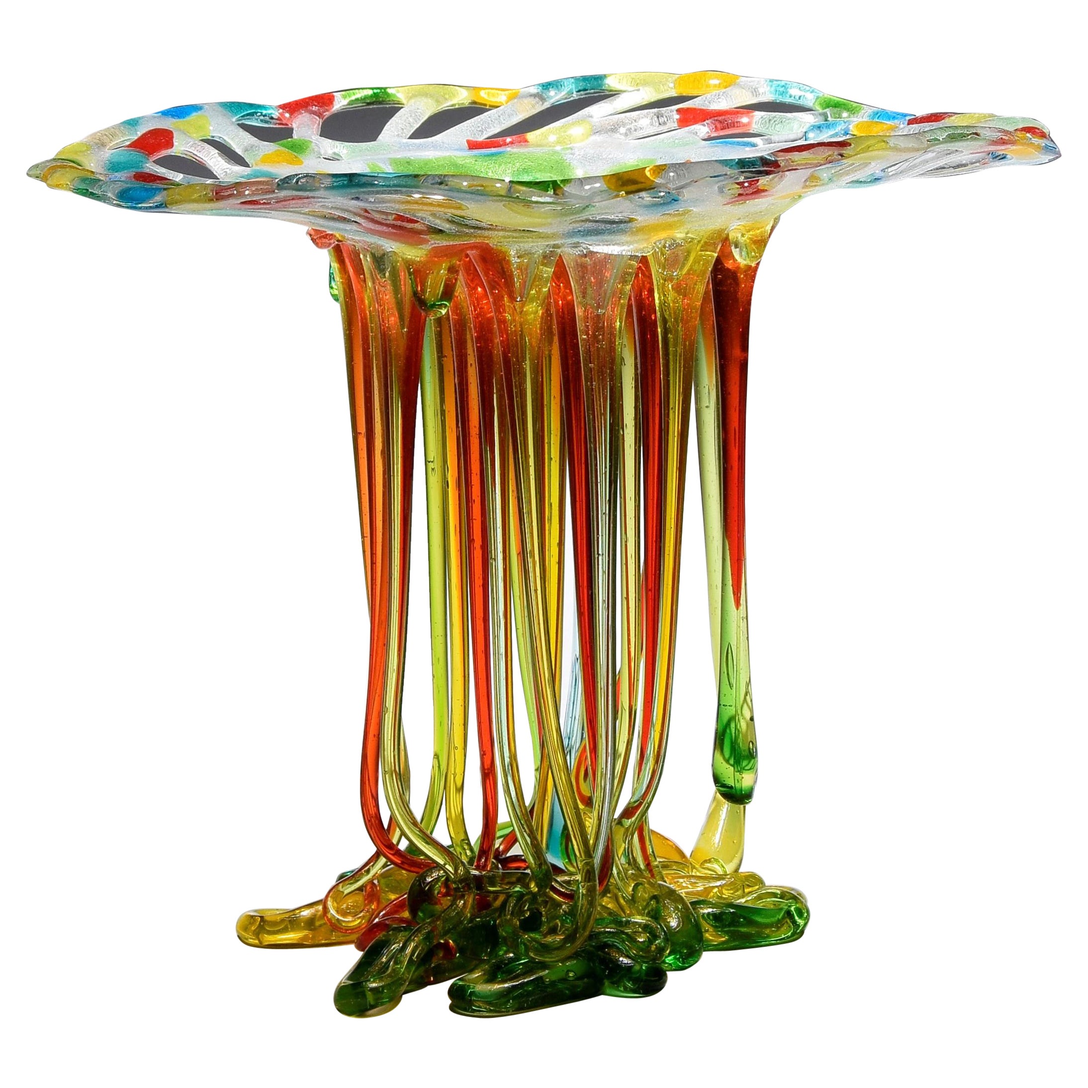 "Regenbogen", Murano Glas Tafelaufsatz, Handgemacht in Italien, Einzigartiges Design, 2022