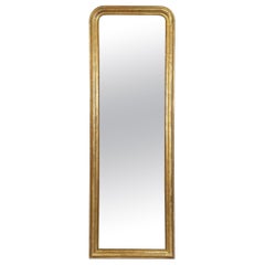 Grand miroir habillé ou console doré Louis Philippe (H 81 x L 27 1/2)