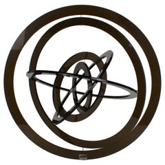 Modernist Gray Lucite Kinetic Sculpture Astrolabe, Italy 1970s