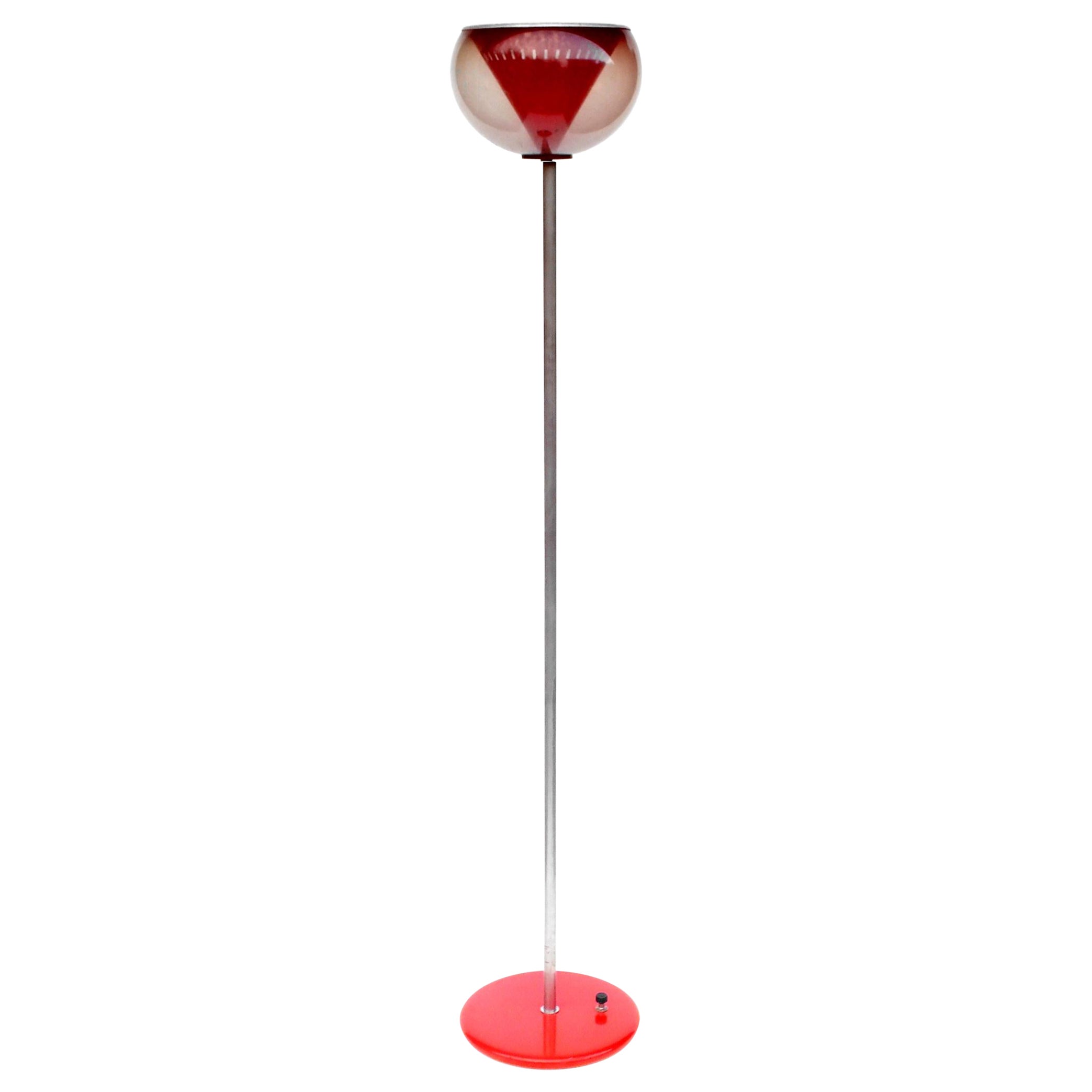 Rote Stehlampe, Produktionslampe, Italien, 1960