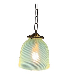 Retro Mid-Century, Murano Opalescent Glass Hanging Pendant Light