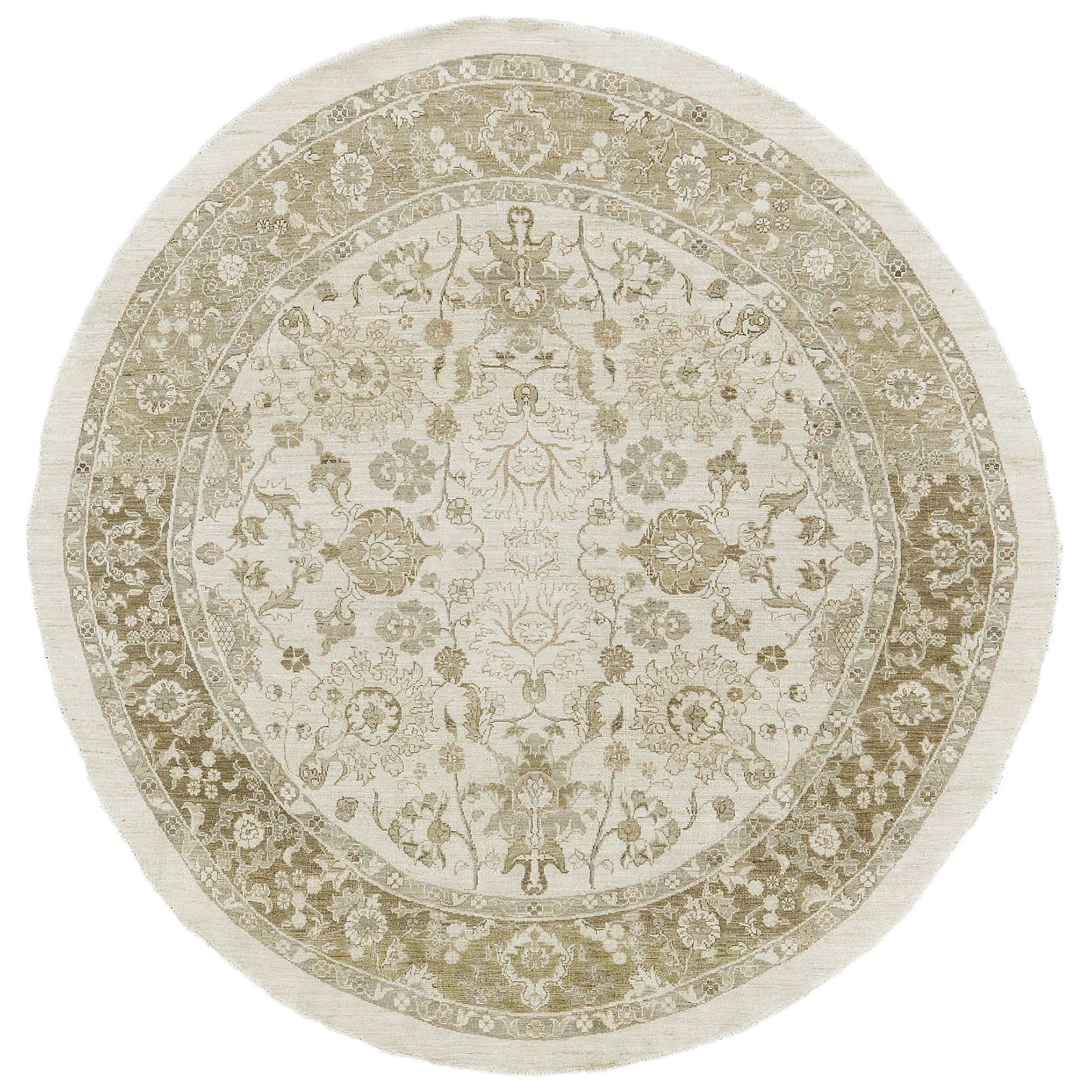 Tapis rond Sultanabad Revive de style vintage