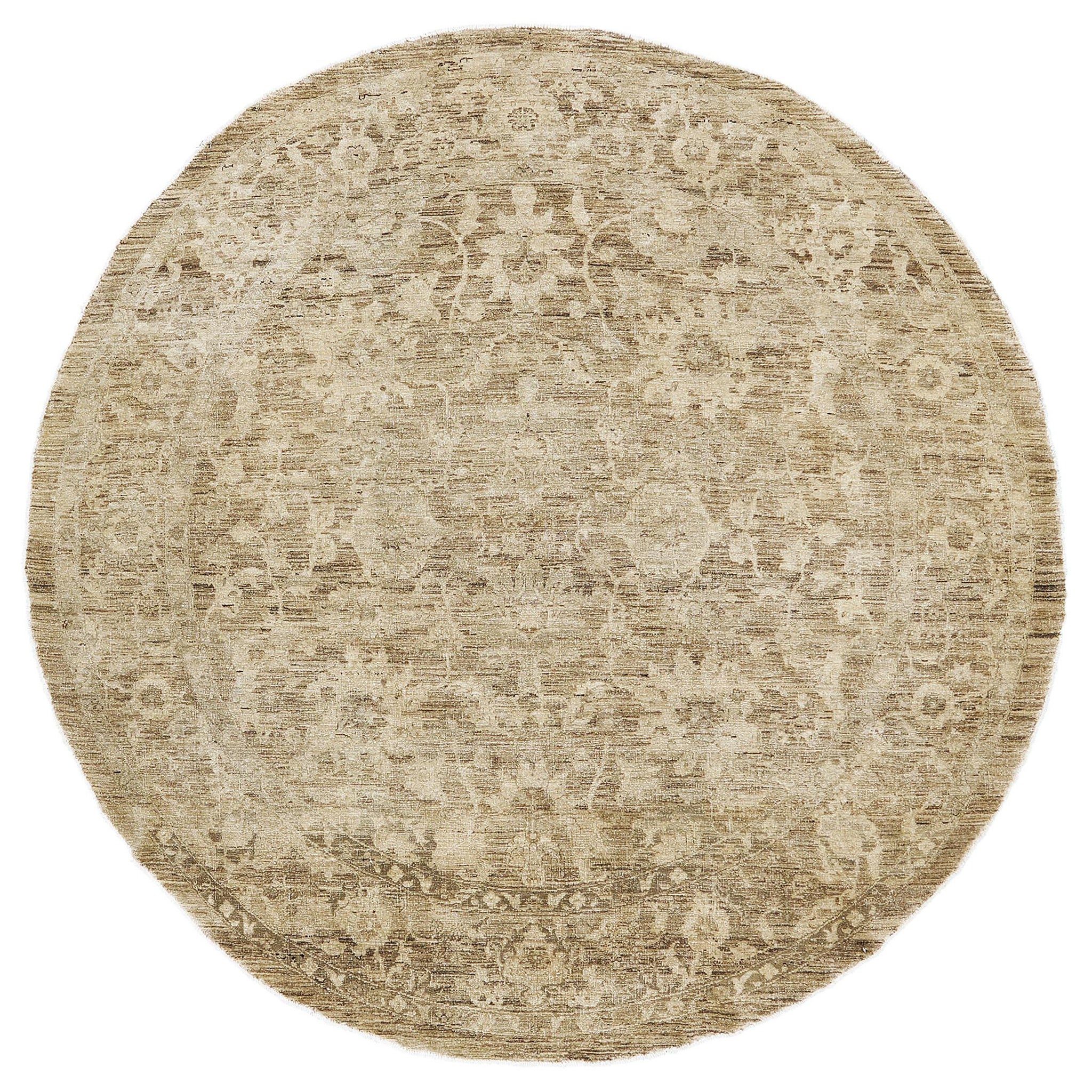 Vintage Style Sultanabad Revival Round Rug