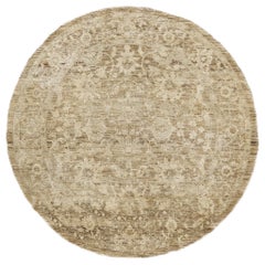 Tapis rond Sultanabad Revive de style vintage