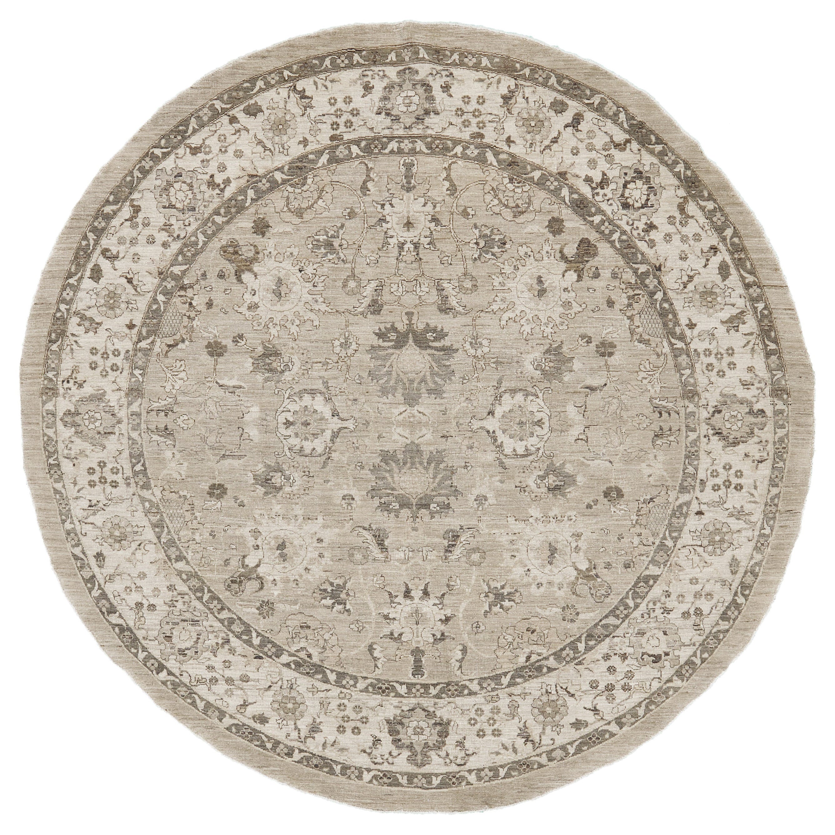 Tapis rond Sultanabad Revive de style vintage en vente