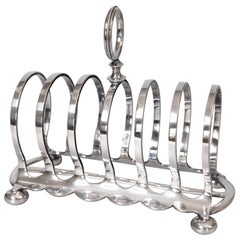 Art Deco English Silver Plate Toast Rack Letter Holder