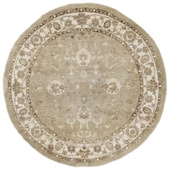 Tapis rond Sultanabad Revive de style vintage