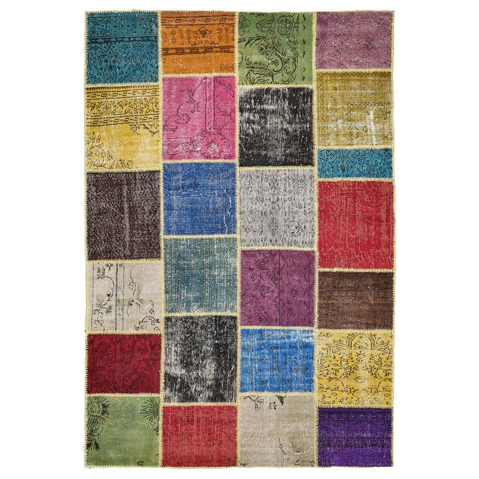 Turkish Patchwork Rugs Vintage Turkish Patchwork Rug For Sale at 1stDibs