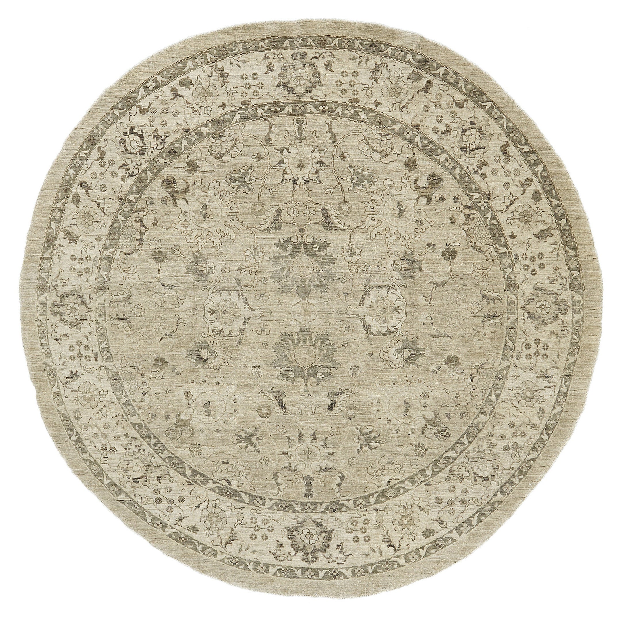 Tapis rond Sultanabad Revive de style vintage en vente