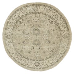 Tapis rond Sultanabad Revive de style vintage